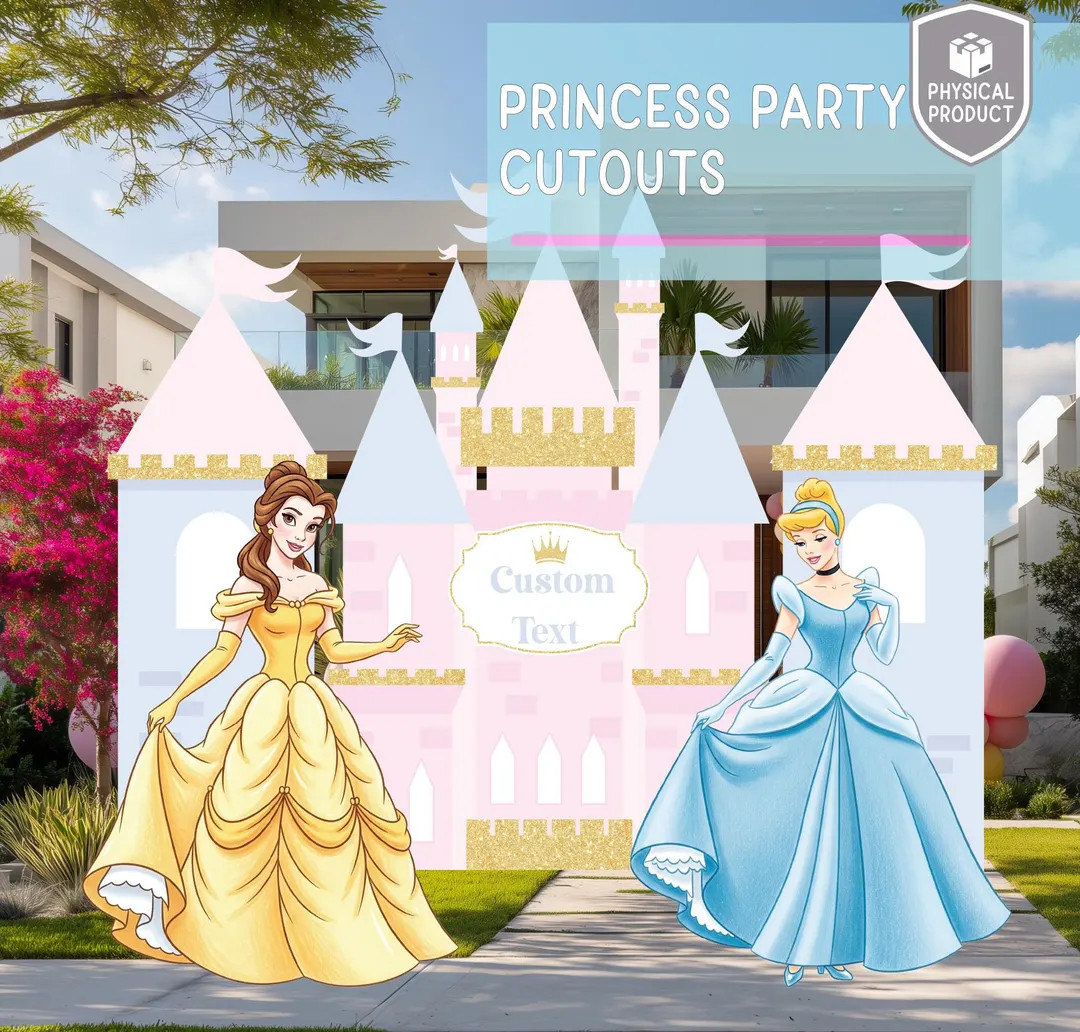 Princess Cutouts, Large Castle, Disney Princess Party, Yard Sign, First Birthday, Party Props, Ba... | Etsy (Global)