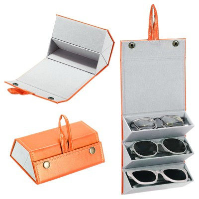 Unique Bargains Foldable Travel Sunglasses Eyewear Organizer Orange | Target