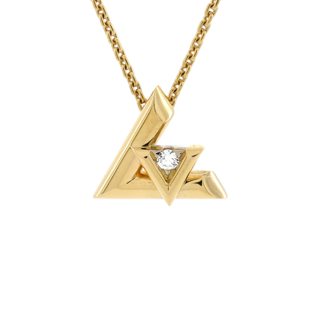 LV Volt One Pendant Necklace 18K Yellow Gold with Diamond Small | Rebag