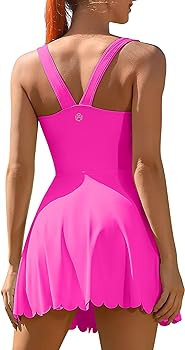 ATTRACO Women Tennis Dress with Shorts Workout Golf Skirts with Pockets Athletic Dresses | Amazon (US)