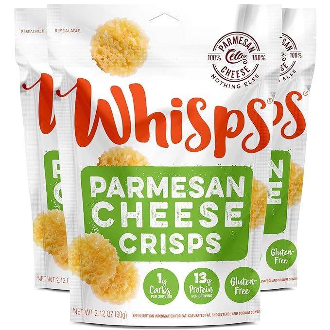 Whisps Parmesan Cheese Crisps| Keto Snack, No Gluten, No Sugar, Low Carb, High Protein | 2.12oz (... | Amazon (US)