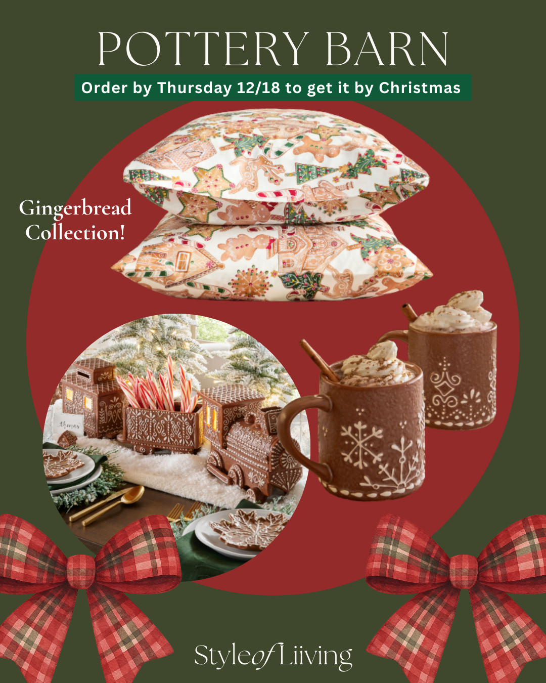 Gingerbread collection at Pottery Barn! Gingerbread train, coffee mugs, throw pillows covers, and more!
#potterybarn #christmasdecor #christmas 

 #LTKHoliday #LTKHome #LTKSaleAlert