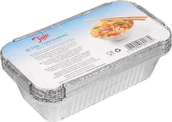 Tala 10A60133 Heavy Duty Foil Containers with Lids, Silver, 20cm x 11cm | Amazon (UK)