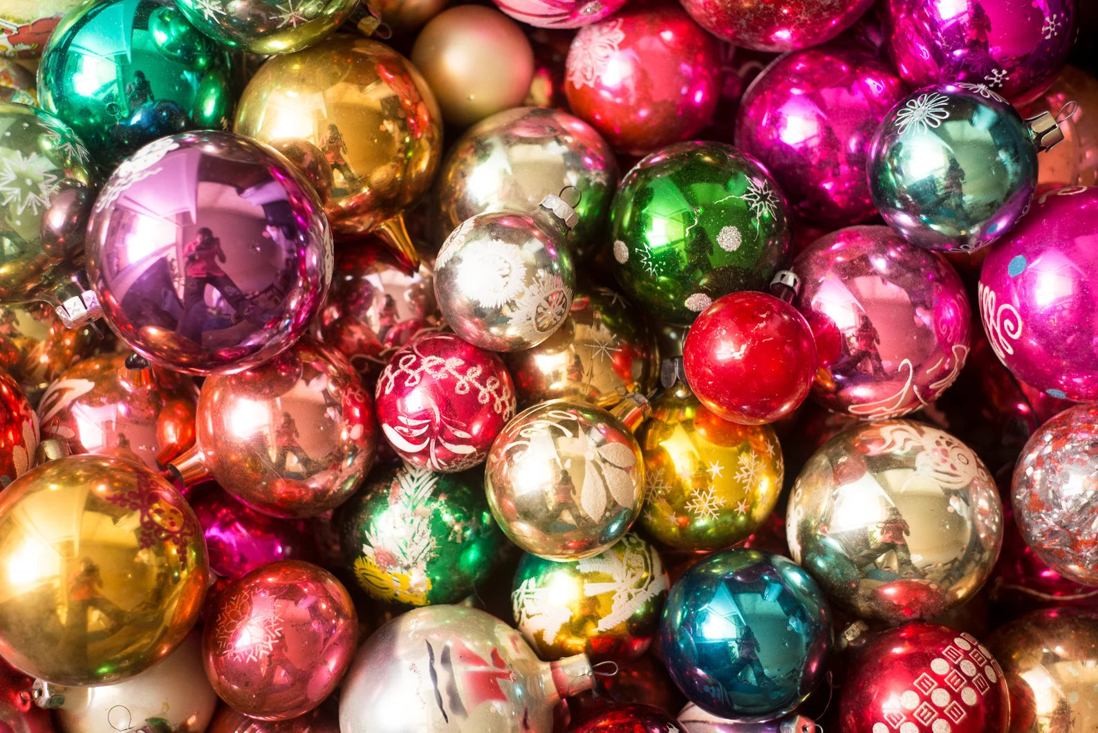 50 Vintage Glass Christmas Ornaments Assorted Xmas Antique - Etsy | Etsy (US)