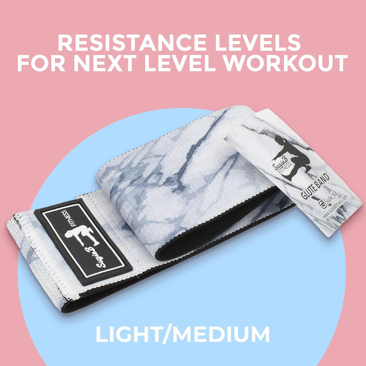 SuzieB Fitness Glute Band for Women, Work Out Legs, Booty and More - Light/Medium and Medium/Heav... | Amazon (US)