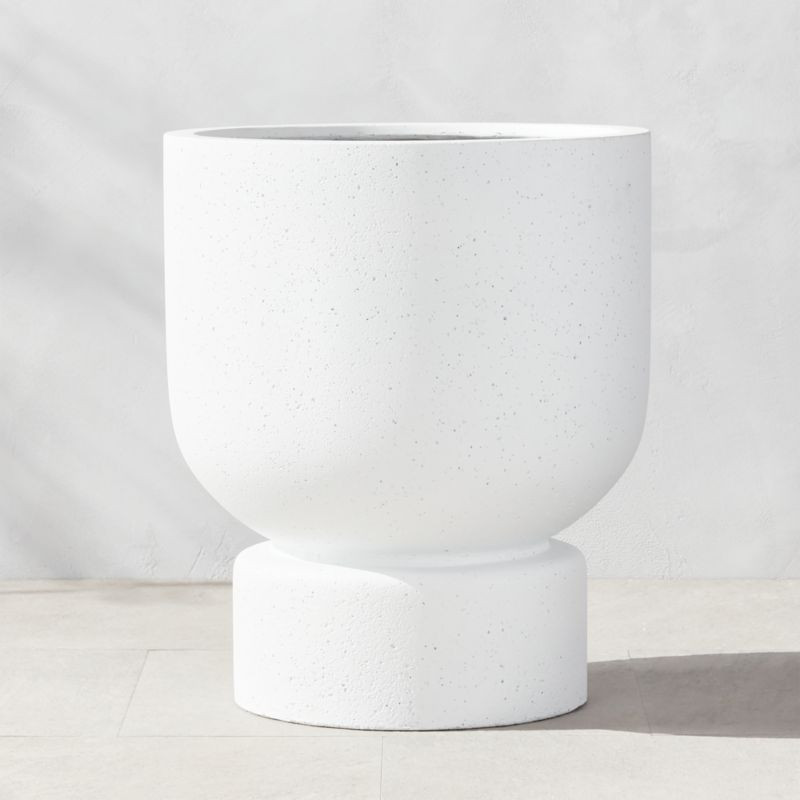 Flatform Modern White Cement Indoor/Outdoor Planter Tall + Reviews | CB2 | CB2