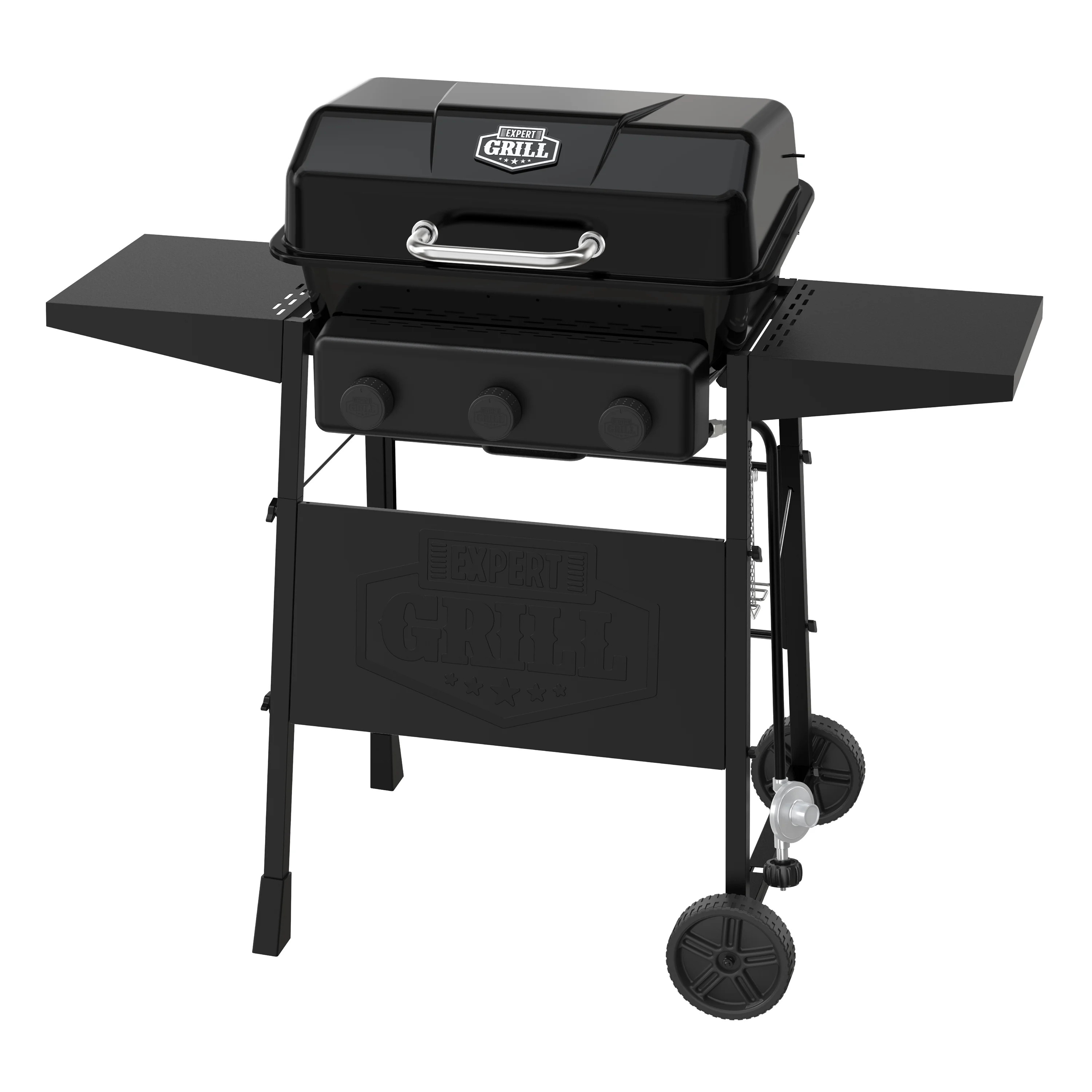 Expert Grill 3-Burner Propane Gas Grill with Wheels and Side Shelves, Black - Walmart.com | Walmart (US)