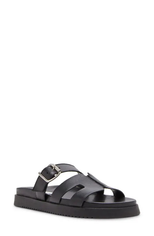 Steve Madden Mayhem Slide Sandal in Black Leather at Nordstrom, Size 5.5 | Nordstrom