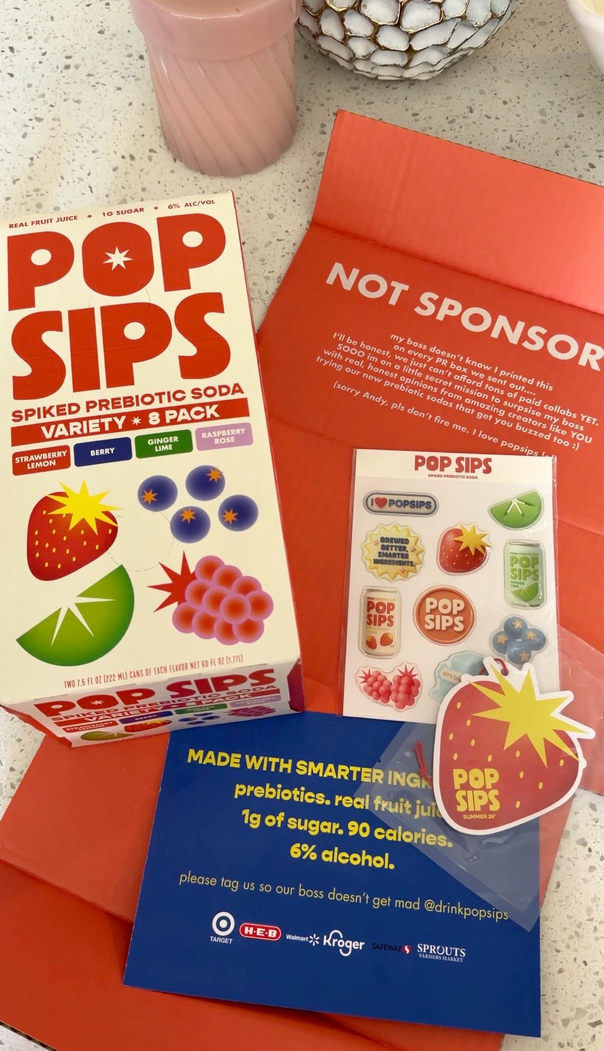 POP SIPS spiked prebiotic sodas