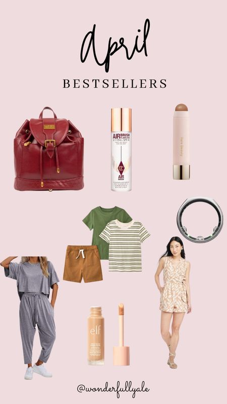 April best sellers 
Diaper bag, Oura ring, fashion, travel outfit, makeup 

#LTKfindsunder50 #LTKGiftGuide #LTKstyletip