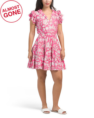 Flutter Sleeve Floral Mini Dress | TJ Maxx