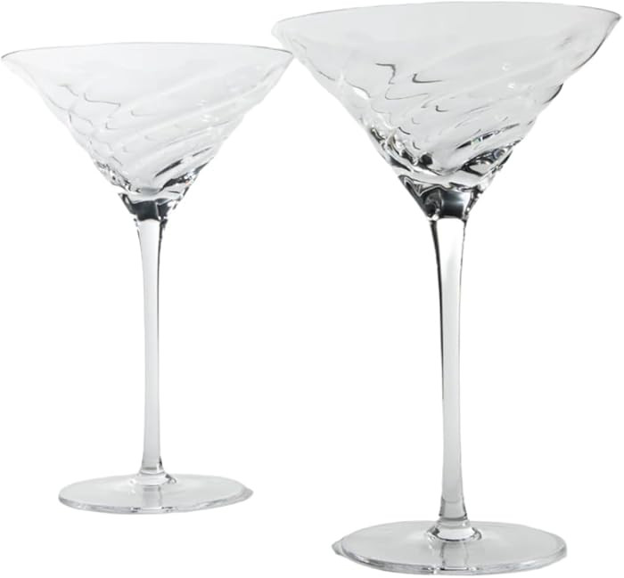 Vortex Martini Glasses – Elegant Twisted Rib Design, Lead-Free Crystal Cocktail Glasses with St... | Amazon (US)