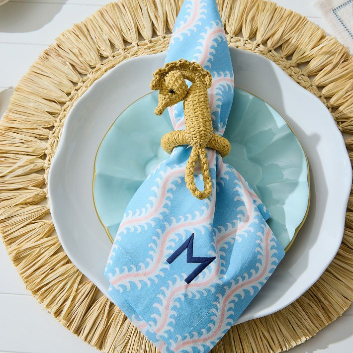 Seaside Raffia Napkin Rings, Set of 4 | Mark and Graham