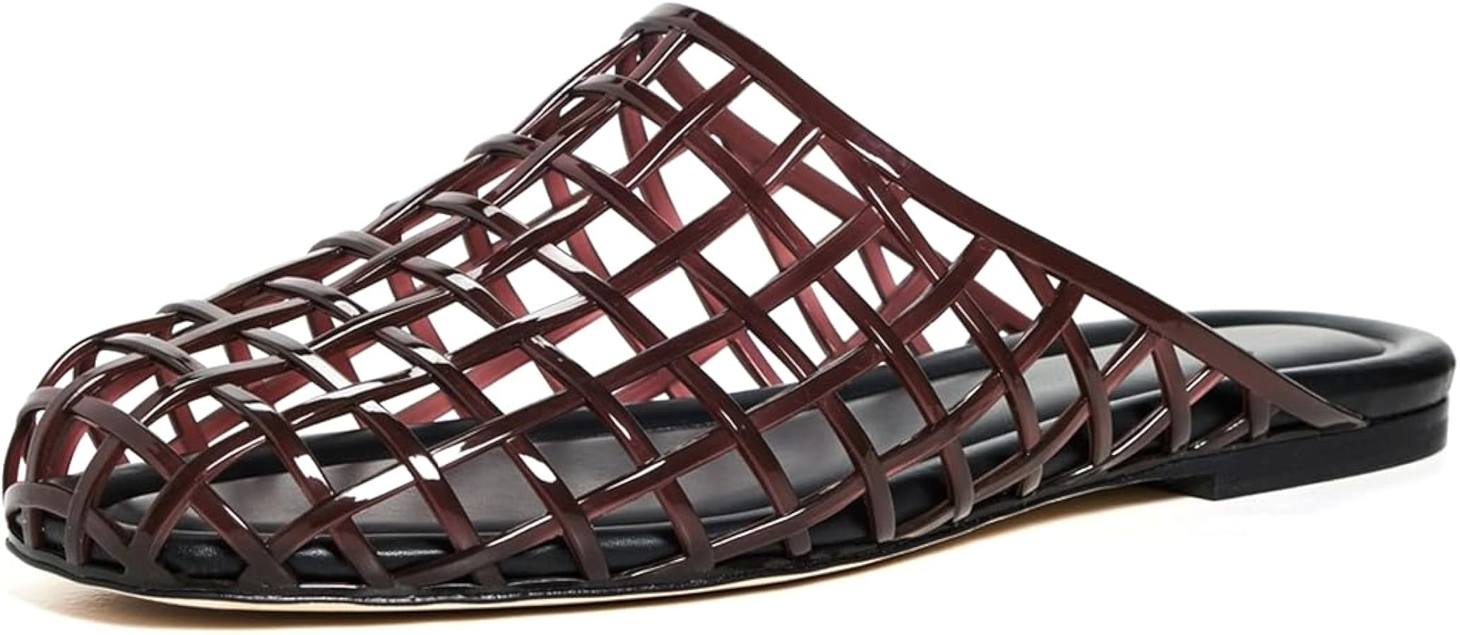 Jelly Shoes for Women Mesh Jelly Flat Sandals Closed Toe Slides Slip on Round Toe Summer Beach Sl... | Amazon (US)