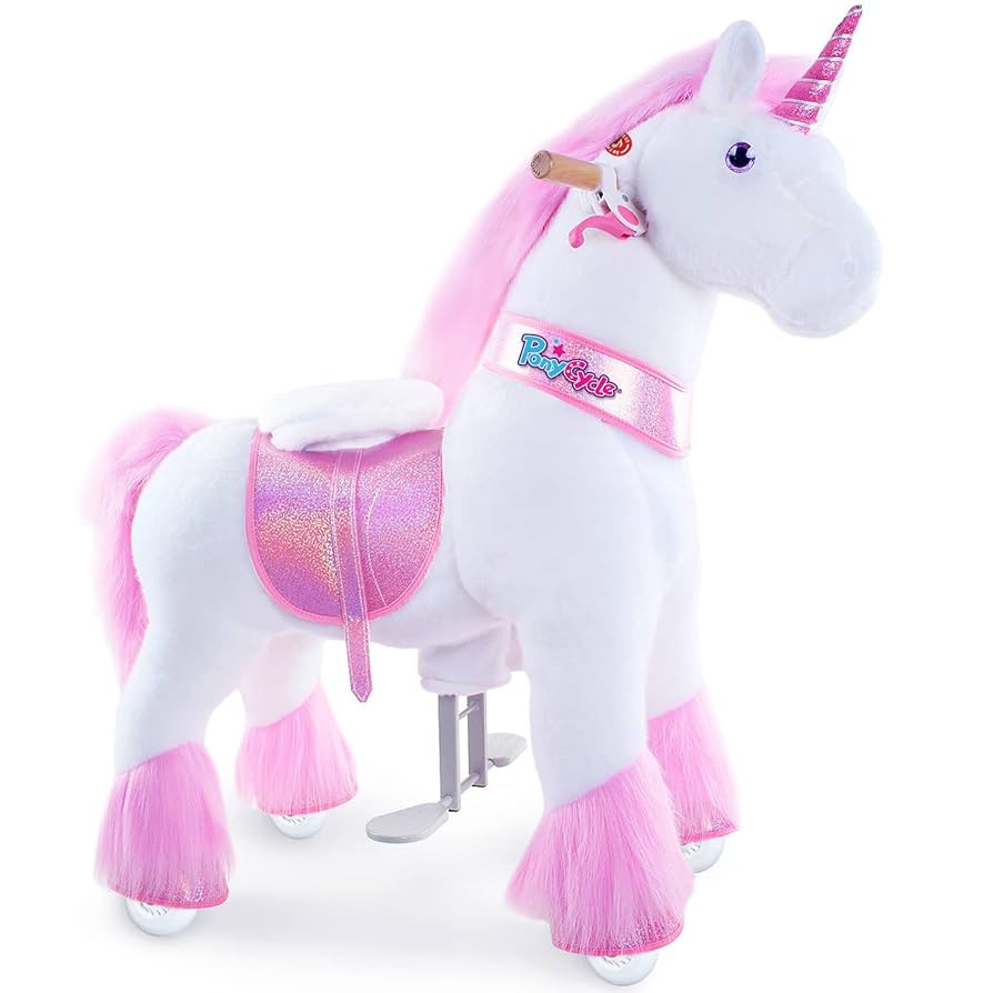 PonyCycle Horse Ride on Pink Unicorn Toys Riding Toys Unicorn Classic Model U with Brake (36" Hei... | Amazon (US)