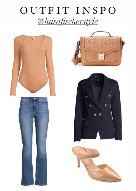 outfit inspo | bodysuit | jeans | blazer | heels | crossbody bag | smart casual | work outfit | office outfit | workwear | date night outfit | girls night outfit | fall outfit | outfit idea

#LTKfindsunder50 #LTKSeasonal #LTKsalealert