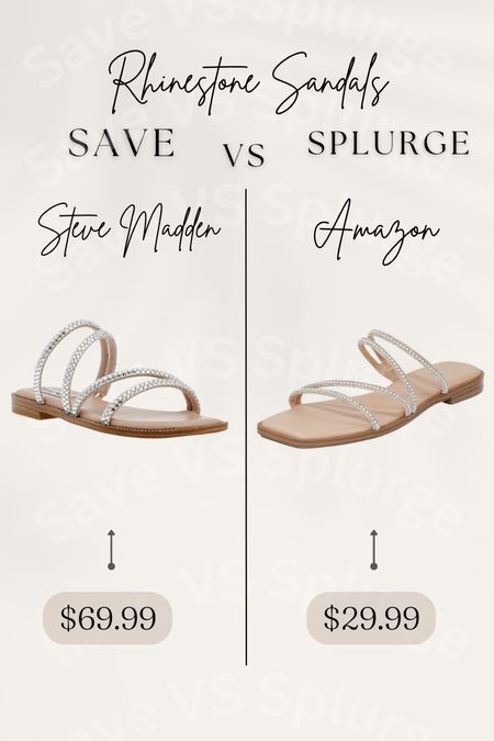 Save VS Splurge / Steve Madden vs Amazon / rhinestone sandals 

#LTKshoecrush #LTKswim #LTKsalealert