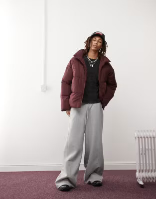 COLLUSION Puffer Jacket in Burgundy | ASOS (Global)