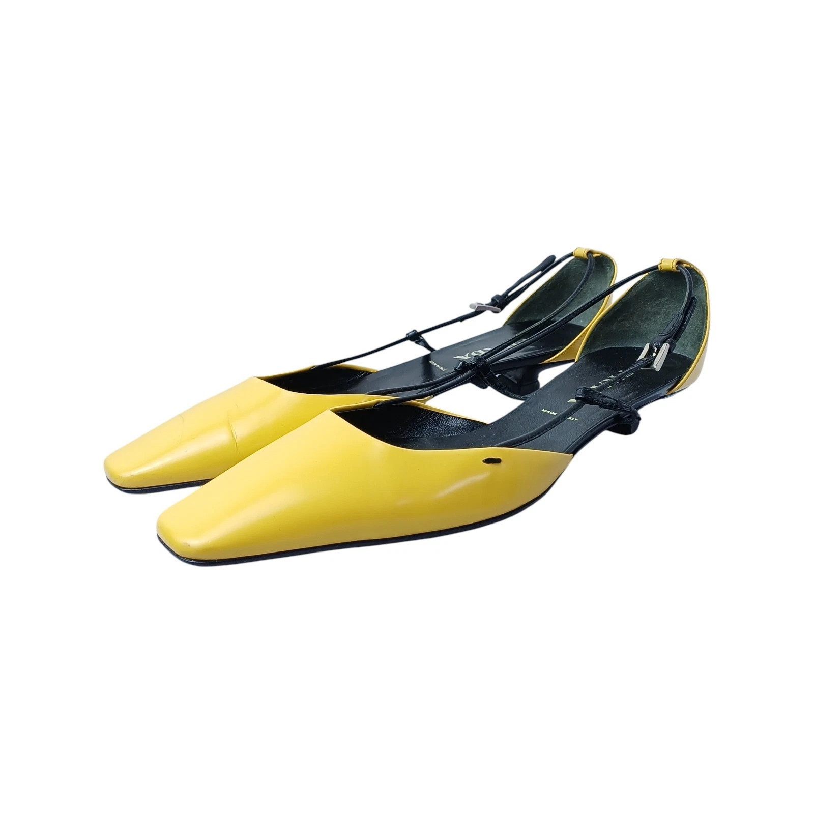 Vintage 2000s Prada Yellow Leather Slingback Pumps Size 37.5 | eBay | eBay US