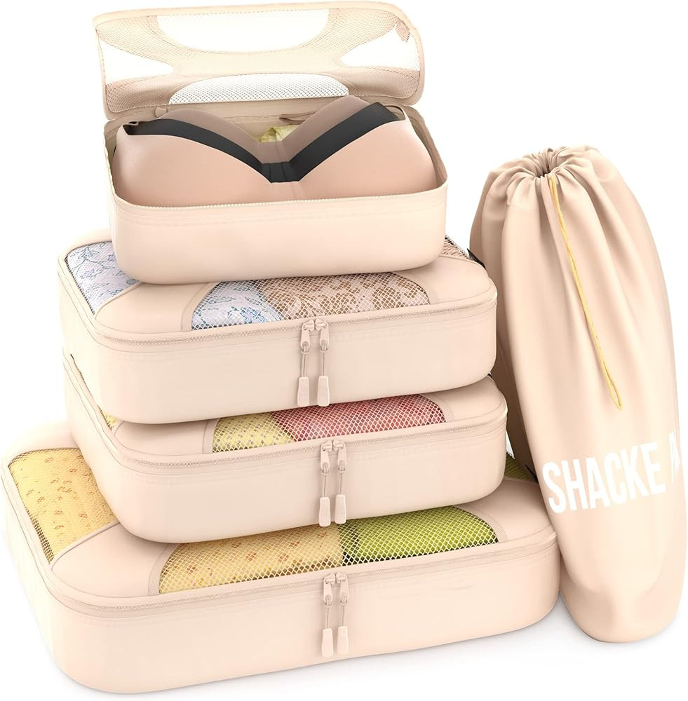 Shacke Pak - 5 Set Packing Cubes - Travel Organizers with Laundry Bag | Amazon (US)