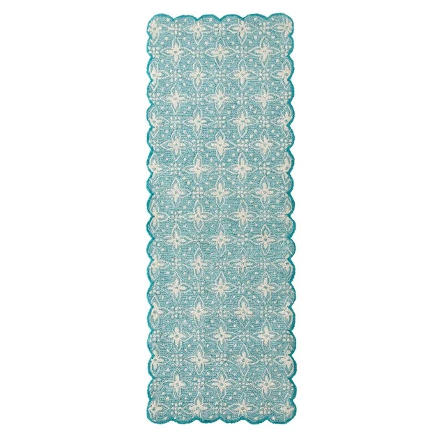 The Pioneer Woman Delilah 30" x 84" Scallop Runner Indoor Rug, Teal - Walmart.com | Walmart (US)