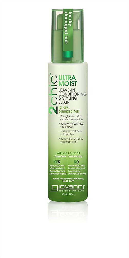 GIOVANNI 2chic Ultra-Moist Leave-In Conditioning Styling Elixir - Smoothes Frizz Prevents Breakag... | Amazon (US)