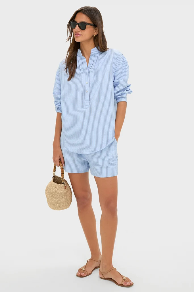 Blue Stripe Seersucker Cove Popover | Tuckernuck (US)