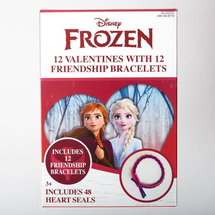Disney Frozen 12ct Valentine's Day Classroom Exchange Cards with Friendship Bracelets - Paper Mag... | Target