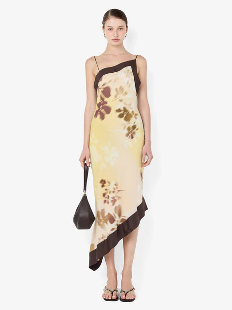 BLAISE ASYM MIDI DRESS - PALMERA FLORAL | Bec & Bridge (Global)
