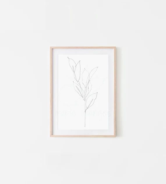 Olive Leaf Branch Botanical Line Art  Hand Drawn Botanical | Etsy | Etsy (US)