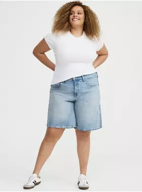 Baggy Mid-Rise Denim Jort | Torrid (US & Canada)