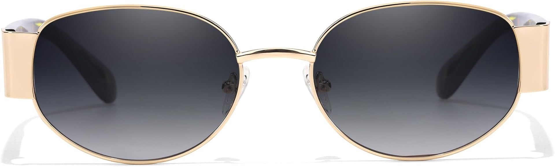 SODQW Ovale Sonnenbrille für Damen mit UV400-Schutz, nicht polarisierte Retro-Sonnenbrille, 90er... | Amazon (DE)