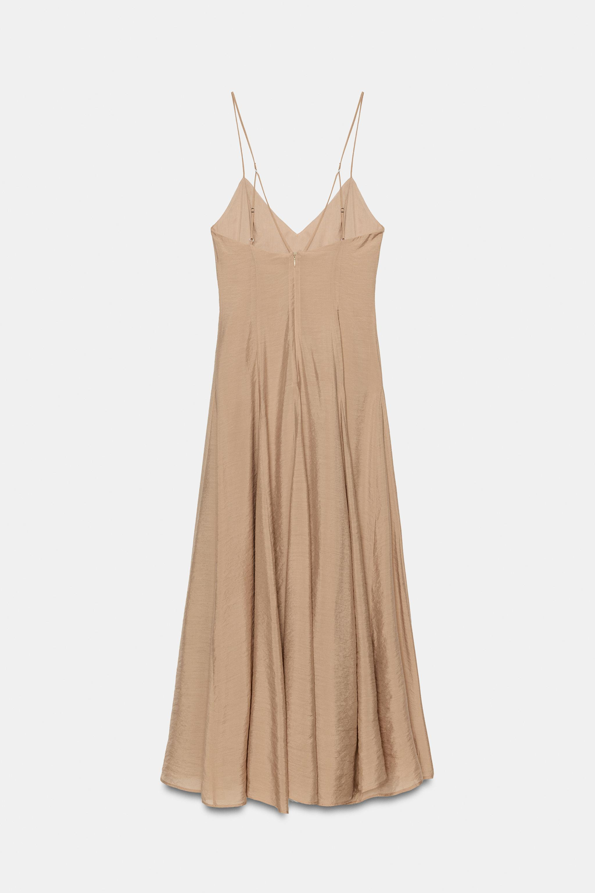 FLOWY STRAPPY MIDI DRESS | Zara US