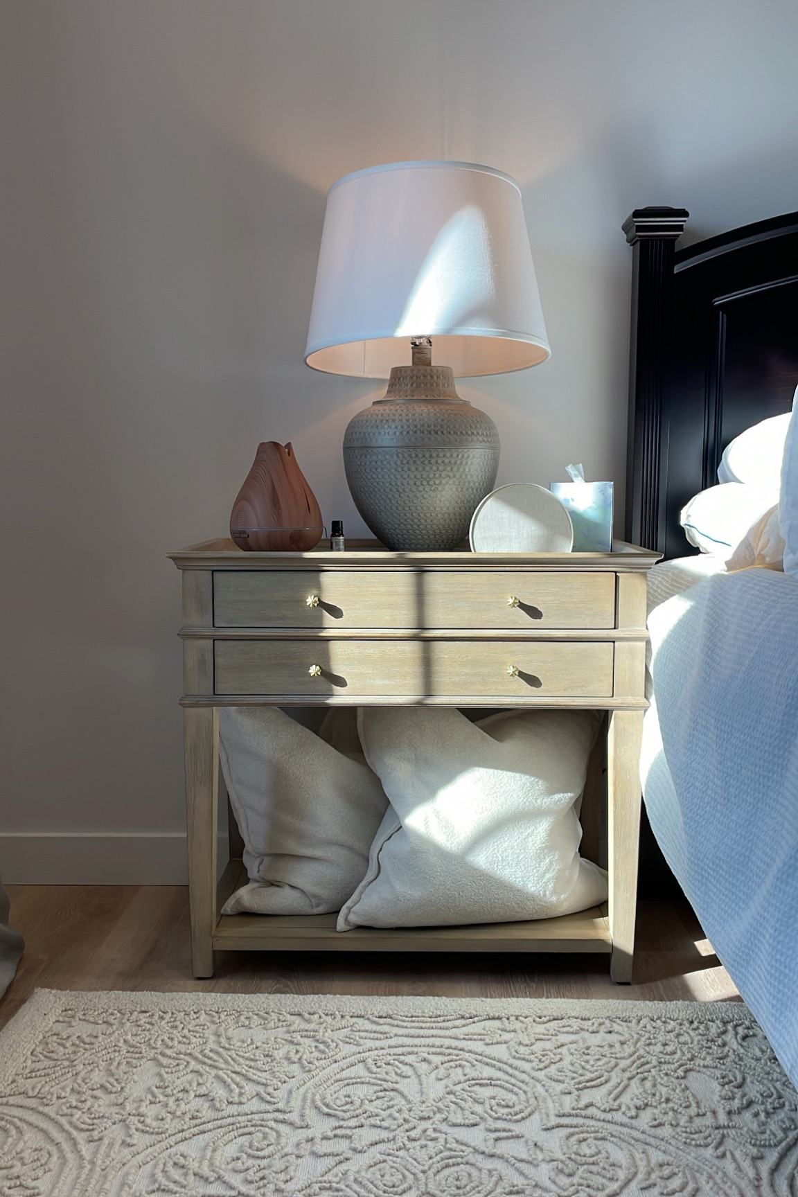 Nightstand Inspo, light colored night stand, Ballard design, bedside table ideas 

#LTKHome #LTKStyleTip