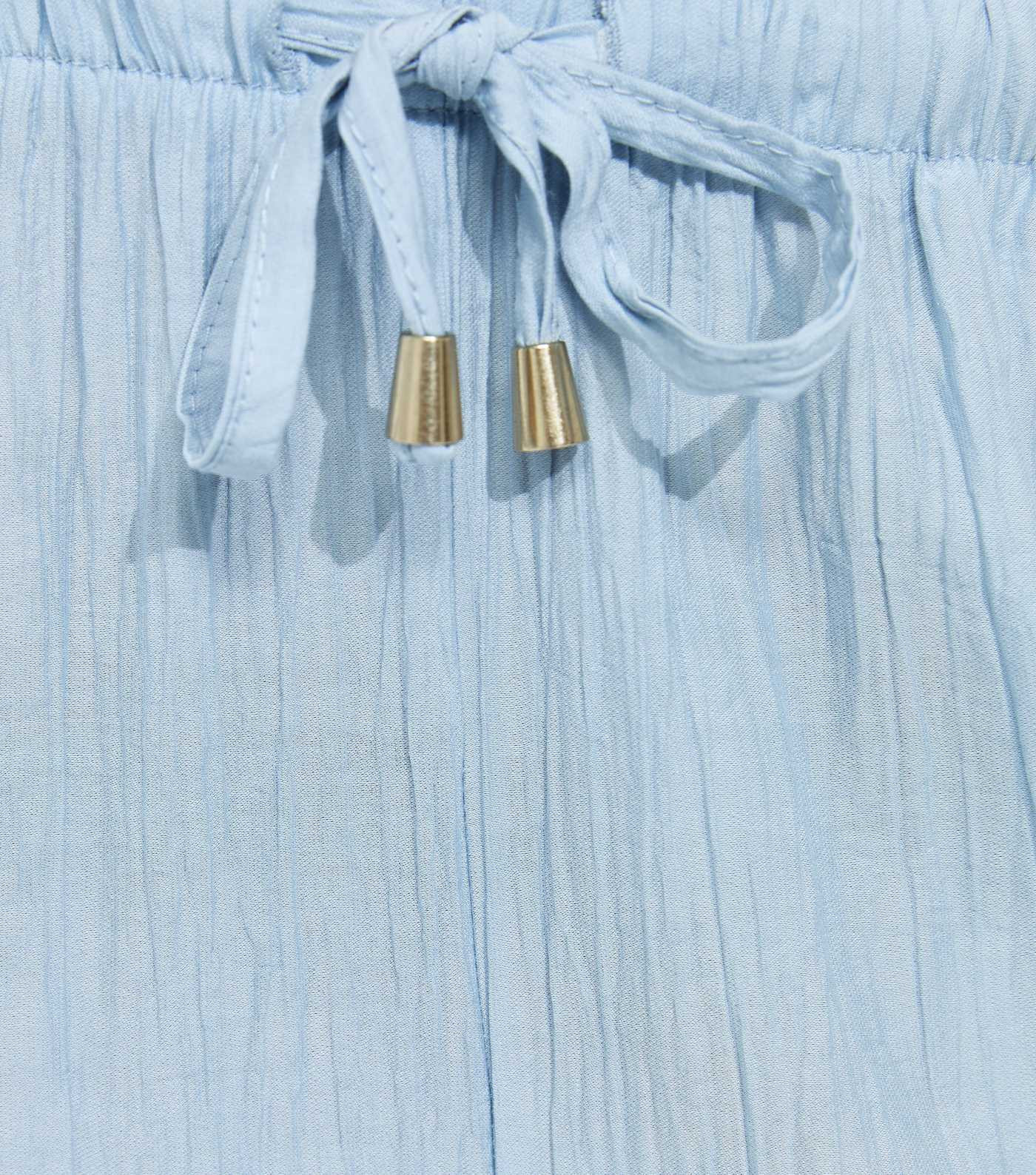 Light Blue Crinkle Wide Leg Trousers | New Look | New Look (UK)