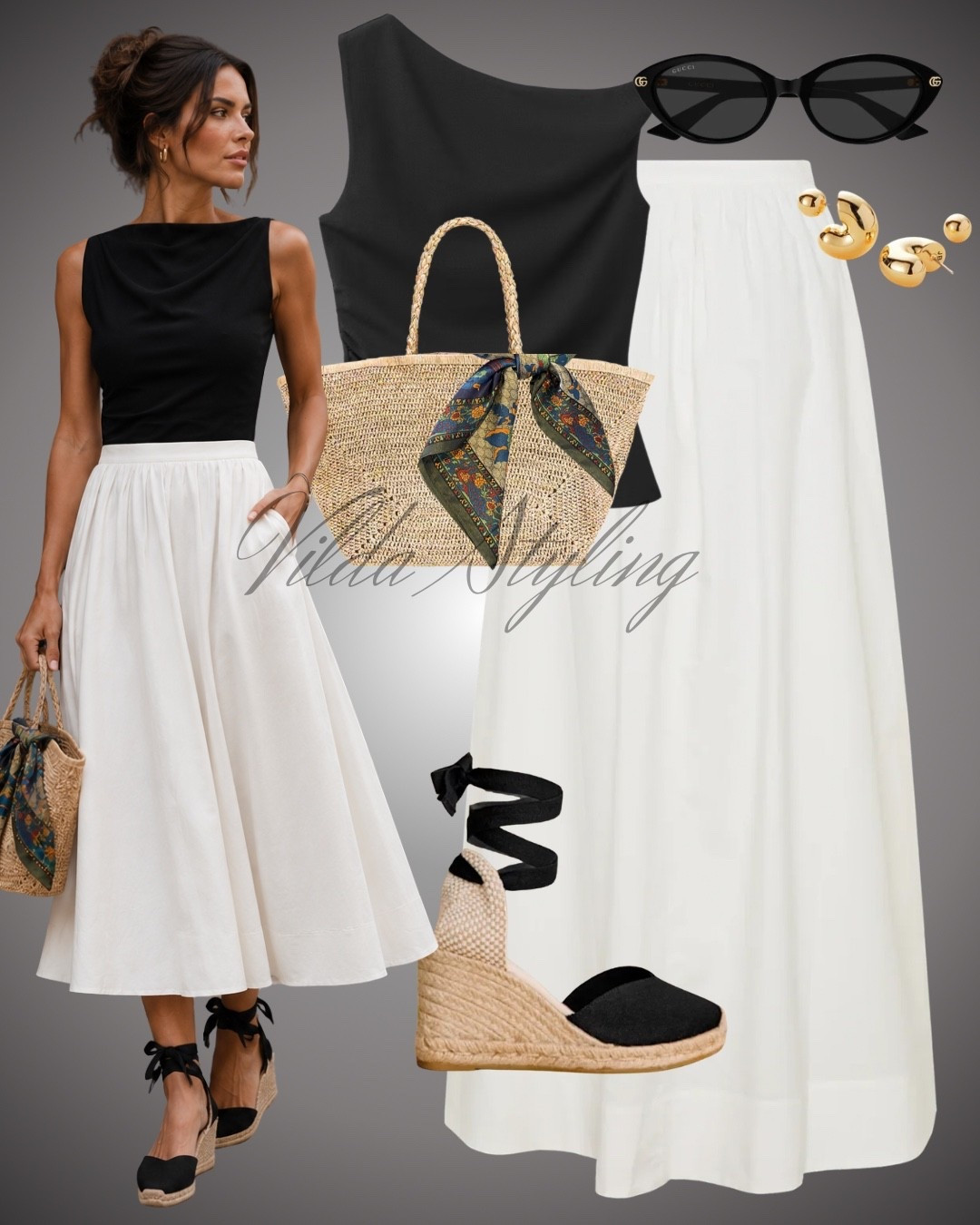 Timeless Summer Chic ✨
 A classic black top paired with a crisp white midi skirt is the ultimate summer uniform. Add some espadrilles, a straw bag, and gold hoops for that perfect elevated vacation vibe.

#ShopLTK #SummerStyle #ClassicStyle #MinimalistFashion #OutfitInspo

#LTKsummer #LTKstyletip #LTKtravel