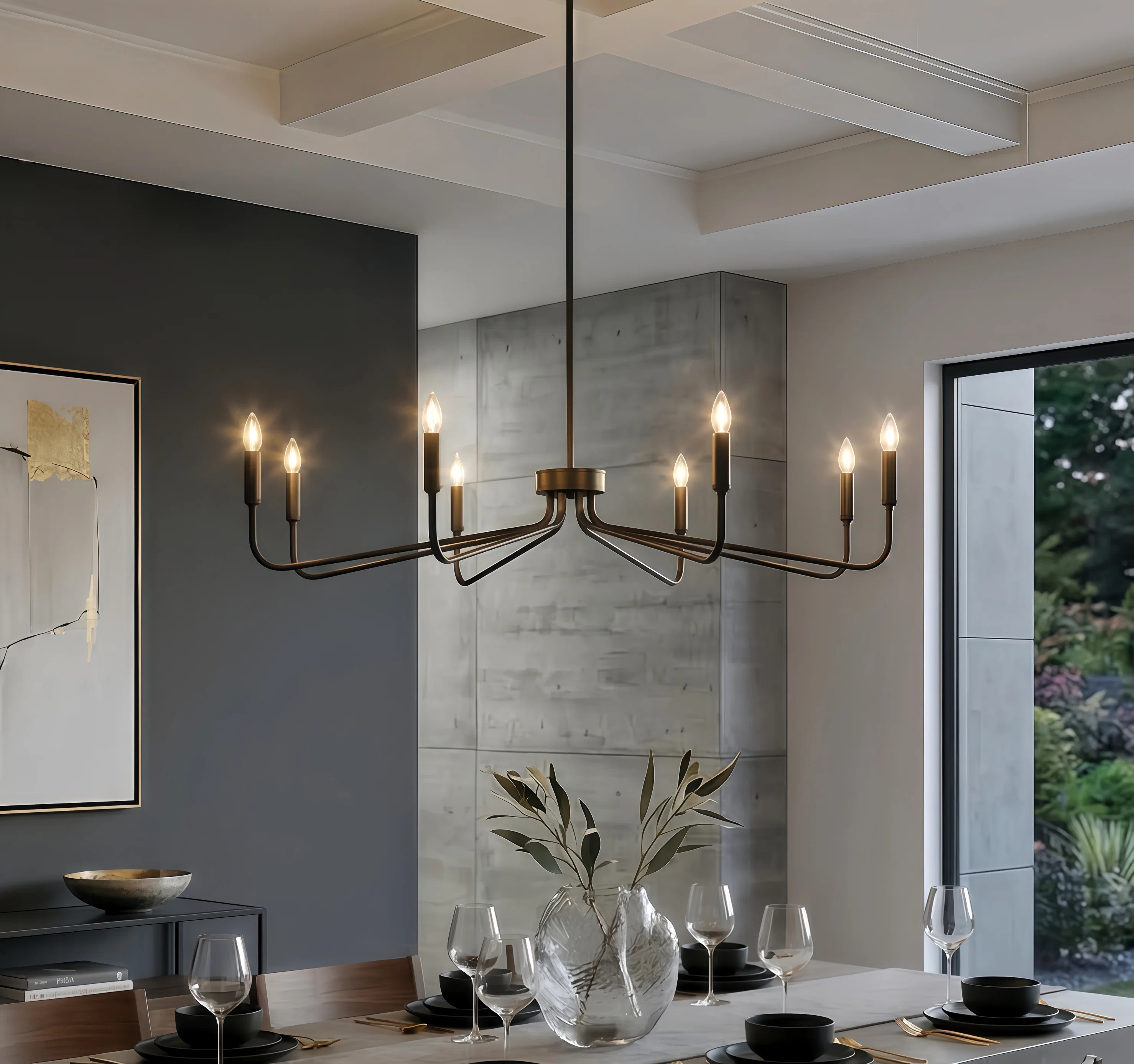 Winston Porter Maroneia 8 - Light 38"W Dimmable Classic/Traditonal Candle Style Chandelier for Ki... | Wayfair North America