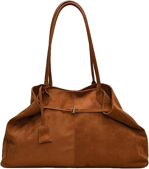 Suede Purses for Women 2025 Fall Trendy Slouchy Shoulder Bag Suede Handbags Vintage Tote Large Ca... | Amazon (US)