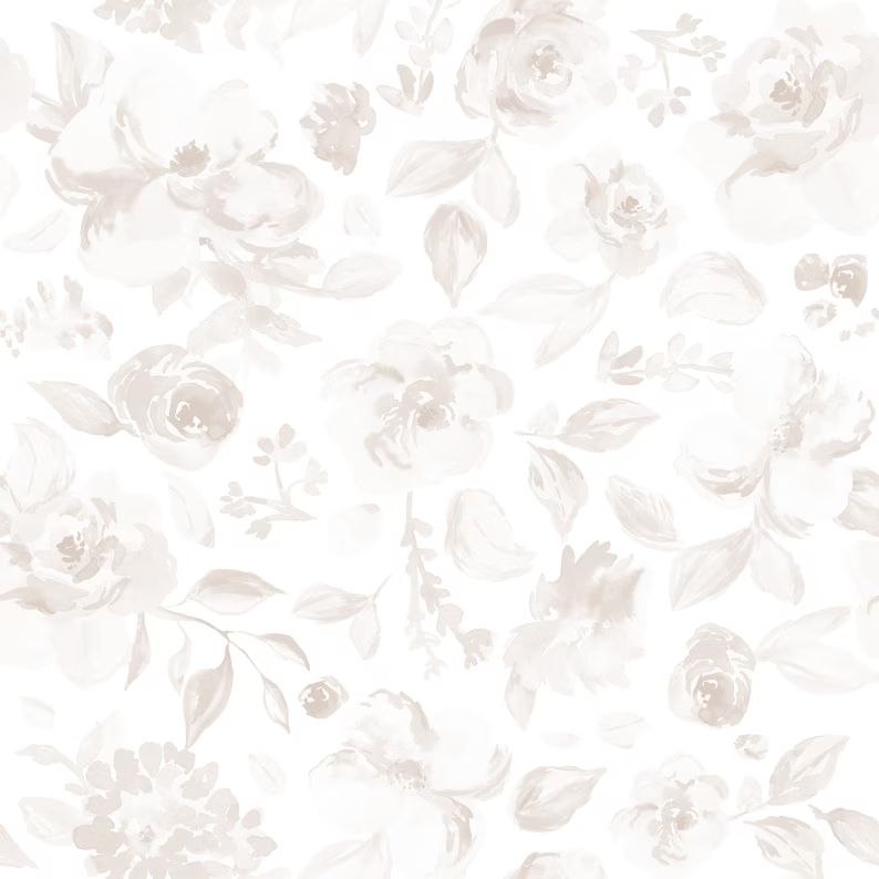 Subtle Watercolor Floral Wallpaper. Blush. Linen. Peel and - Etsy | Etsy (US)