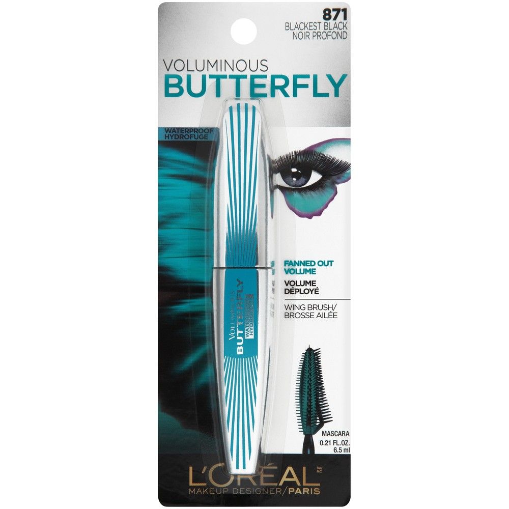 L'Oreal Paris Voluminous Butterfly Waterproof - 871 Blackest Black - 0.21 fl oz | Target