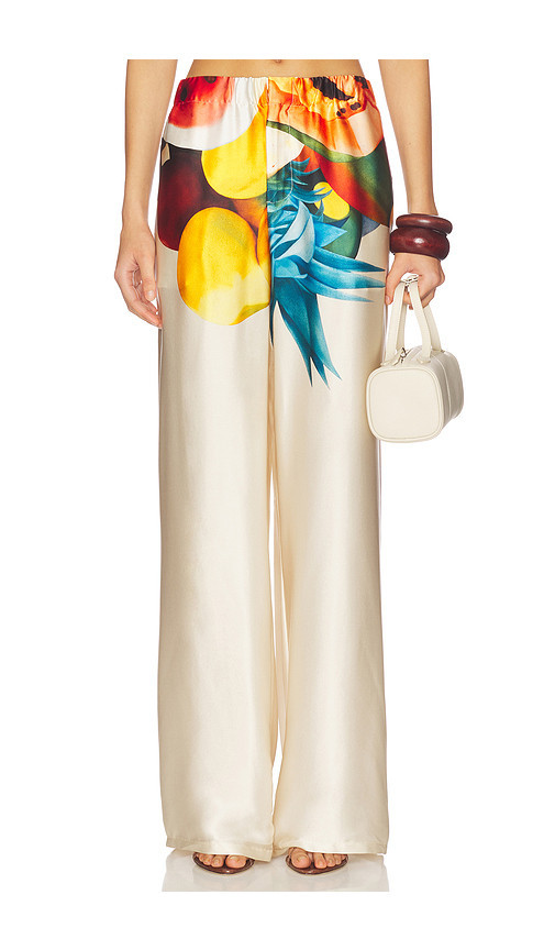 Donde Esteban White Salpicon Silk Pants in Ivory. Size S. Also in M, XS. | Revolve Clothing (Global)