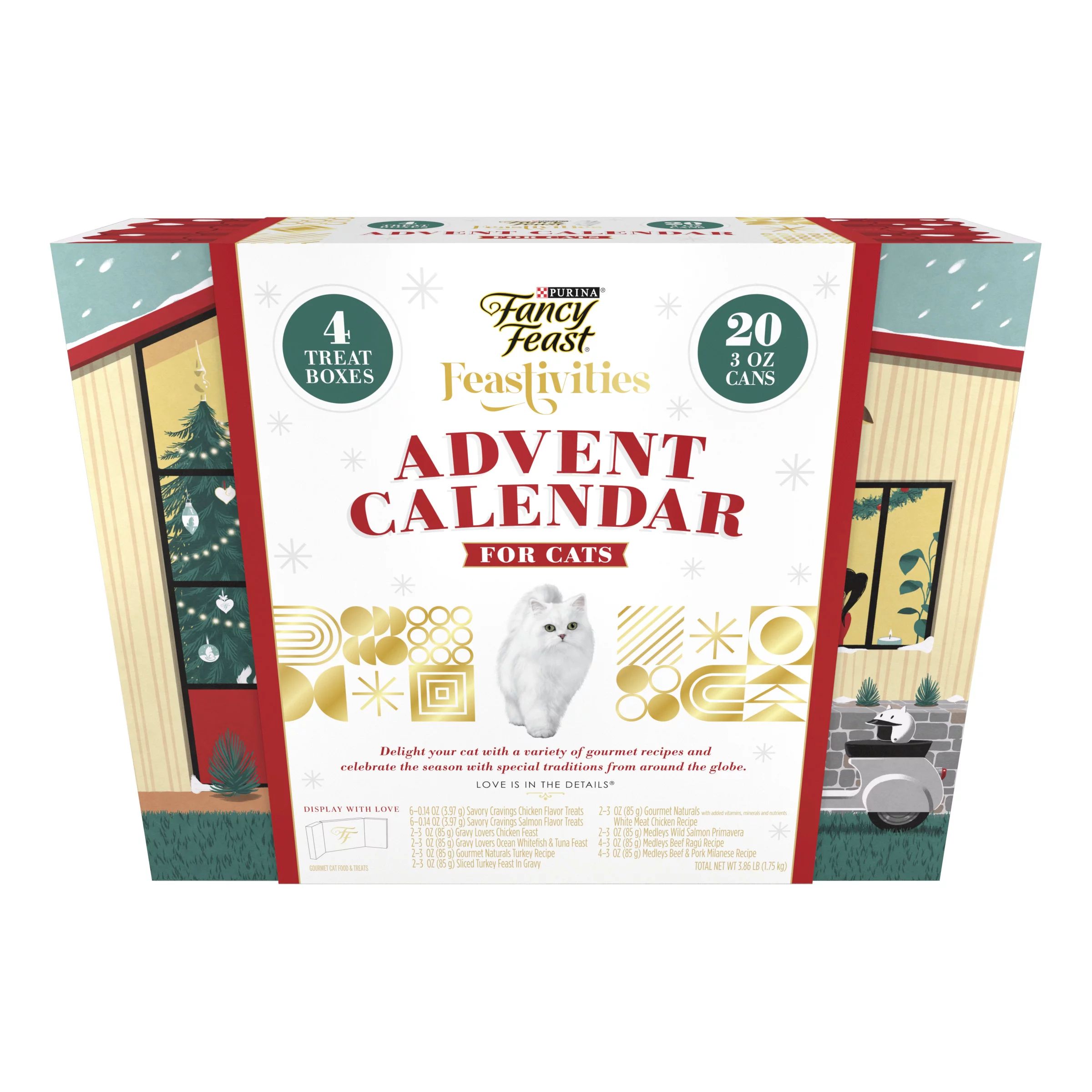 (24 Pack) Fancy Feast Gourmet Wet Cat Food and Savory Cravings Cat Treats Cat Advent Calendar Wet... | Walmart (US)