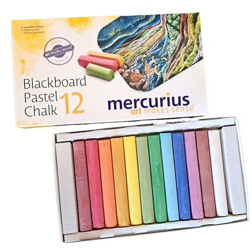 Mercurius art makes sense Blackboard Chalk 12 Assorted Colors (Pack of 12) | Amazon (US)