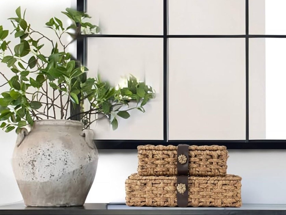 Decorative Box with Lid, Wicker Storage Basket, Water Hyacinth Woven Decorative box for Shelf, Coffee Table, Console Table, Home Decor (Large)

#LTKSeasonal #LTKHome