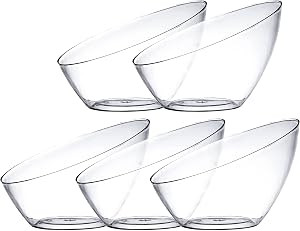Posh Setting Clear Serving Bowls Small Plastic Candy Bowl for Weddings, Buffet, Offices, Disposab... | Amazon (US)