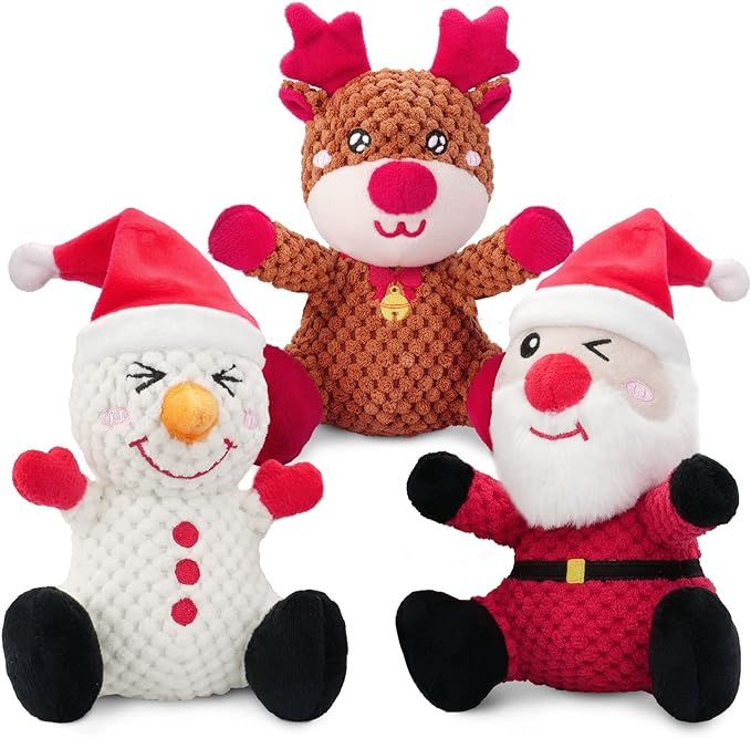 Epesiri ???? ???? Christmas Plush Dog Squeaky Toys for Large Breed, 3 Pac... | Amazon (US)