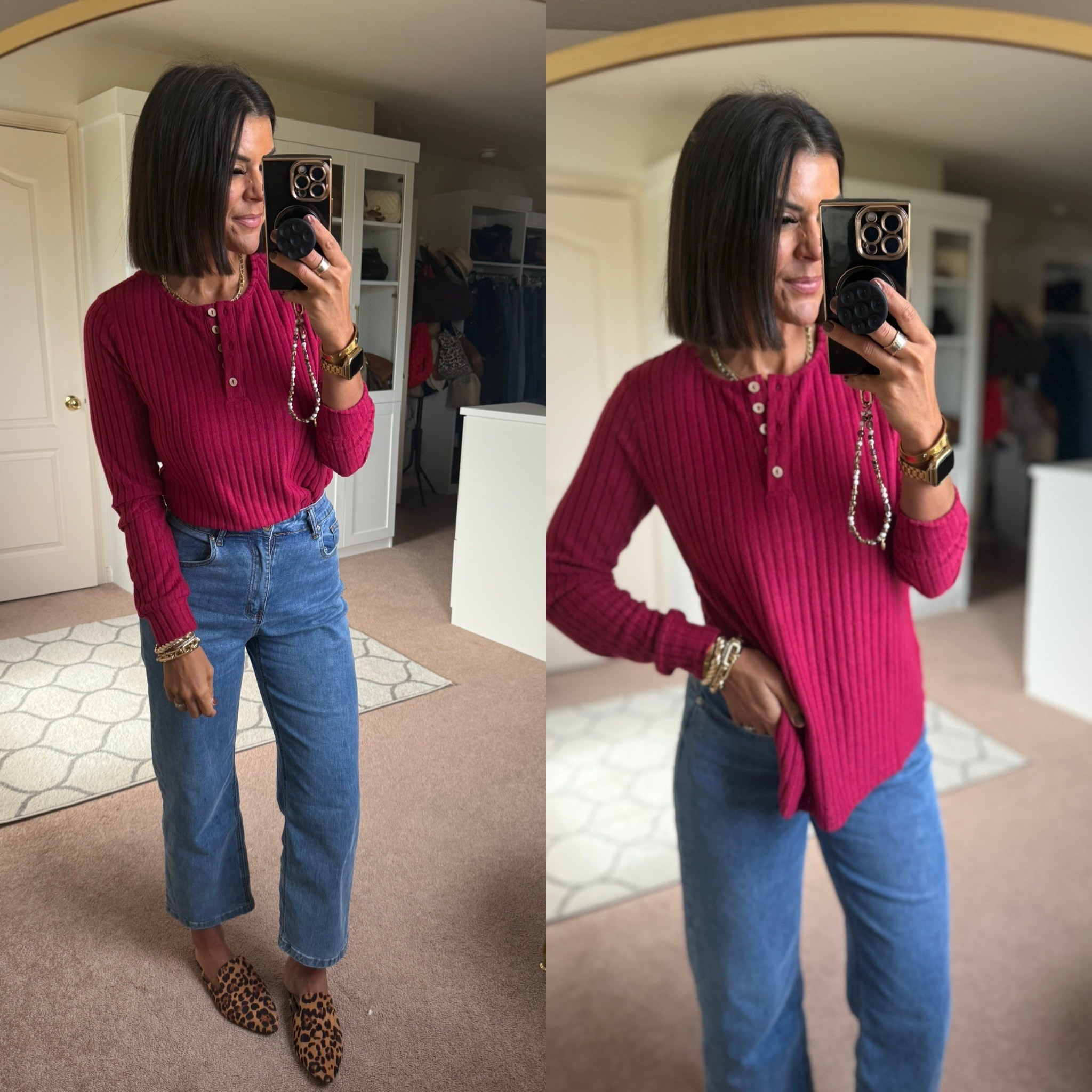 Size small in top size 2 in jeans (size down if in between)

#LTKSeasonal