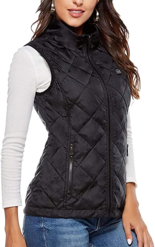 Women USB Heated Vest Cotton Padded Lightweight Electric Jacket Autumn Infrared Heating Flexible ... | Amazon (US)