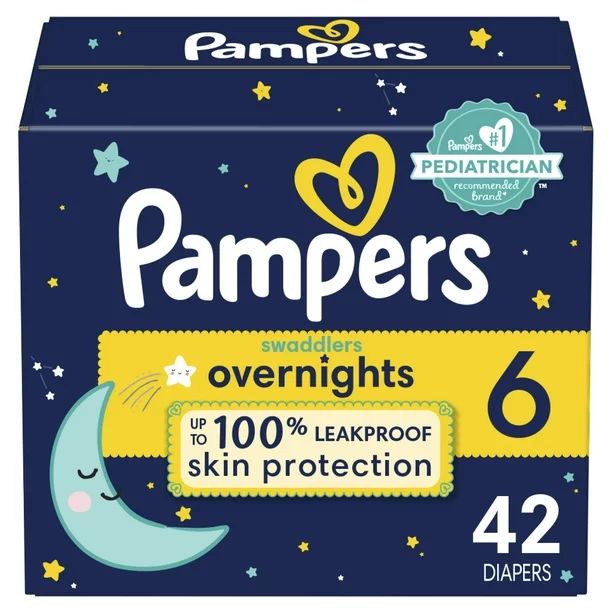Pampers Swaddlers Overnight Diapers Size 6, 42 Count (Choose Your Size & Count) | Walmart (US)