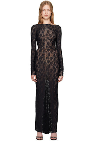 Black Lace Maxi Dress | SSENSE